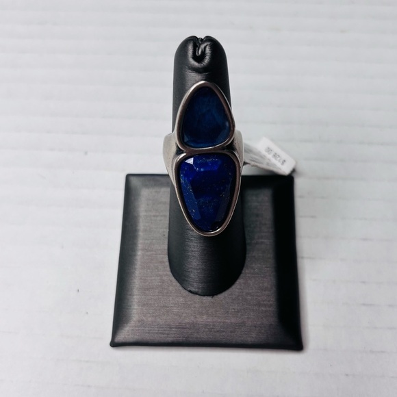 New KENDRA SCOTT Margot Silver Stone & Glass Cocktail Ring Size 6 - Picture 2 of 6